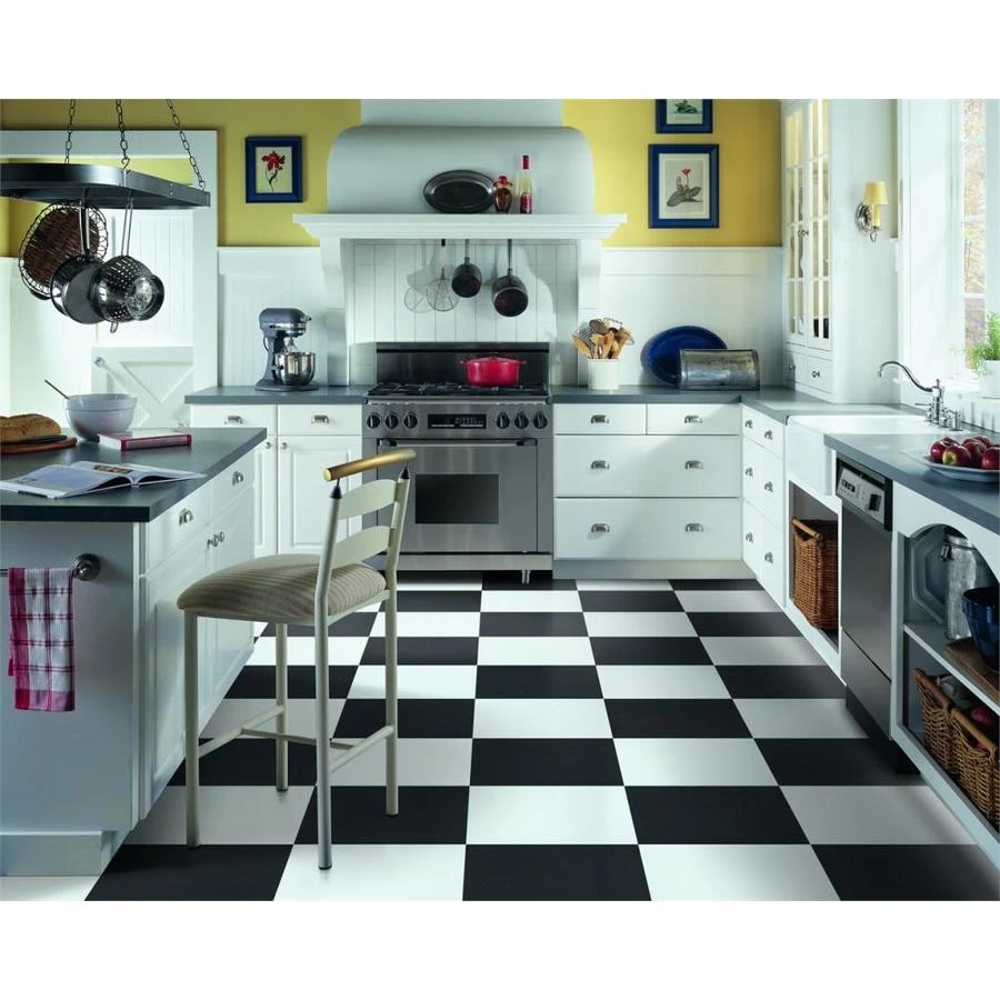 Armstrong Flooring Alterna 14-piece 16-in X 16-in Groutable Solid Betcha Black Glue (Adhesive) Vinyl Tile 1 Armstrong Flooring Alterna 14-piece 16-in X 16-in Groutable Solid Betcha Black Glue (Adhesive) Vinyl Tile