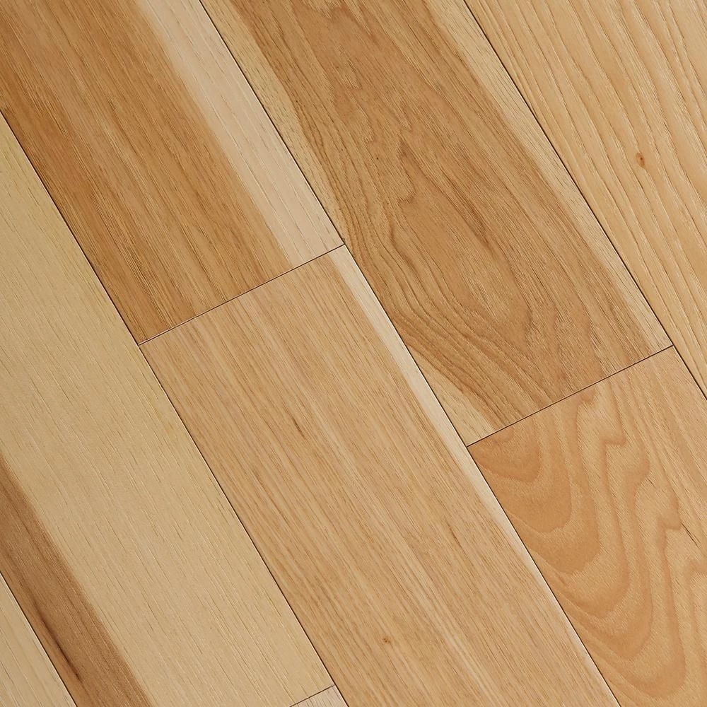 Wire Brushed Natural Hickory 3/8 In. T X 5 In. Wide X Varying Length Click Lock Hardwood Flooring (19.686 Sq. Ft. /case) 1 Wire Brushed Natural Hickory 3/8 In. T X 5 In. Wide X Varying Length Click Lock Hardwood Flooring (19.686 Sq. Ft. /case)