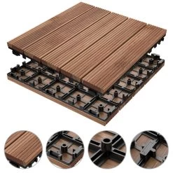 27pcs Patio Pavers Wood Flooring Tiles,Interlocking Wood Tiles Indoor & Outdoor,12 X 12" -Carpet Floor Shop 0850402b 3de8 4151 8293 0b596f86b210 1.cdec06ec7db93279fa055ce0ba4f73dc 1800x1800