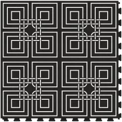 Perfection Floor Tile Geo Collection Master Knot Black/Satin 20-in X 20-in Water Resistant Interlocking Luxury Flooring (16.7-sq Ft)
