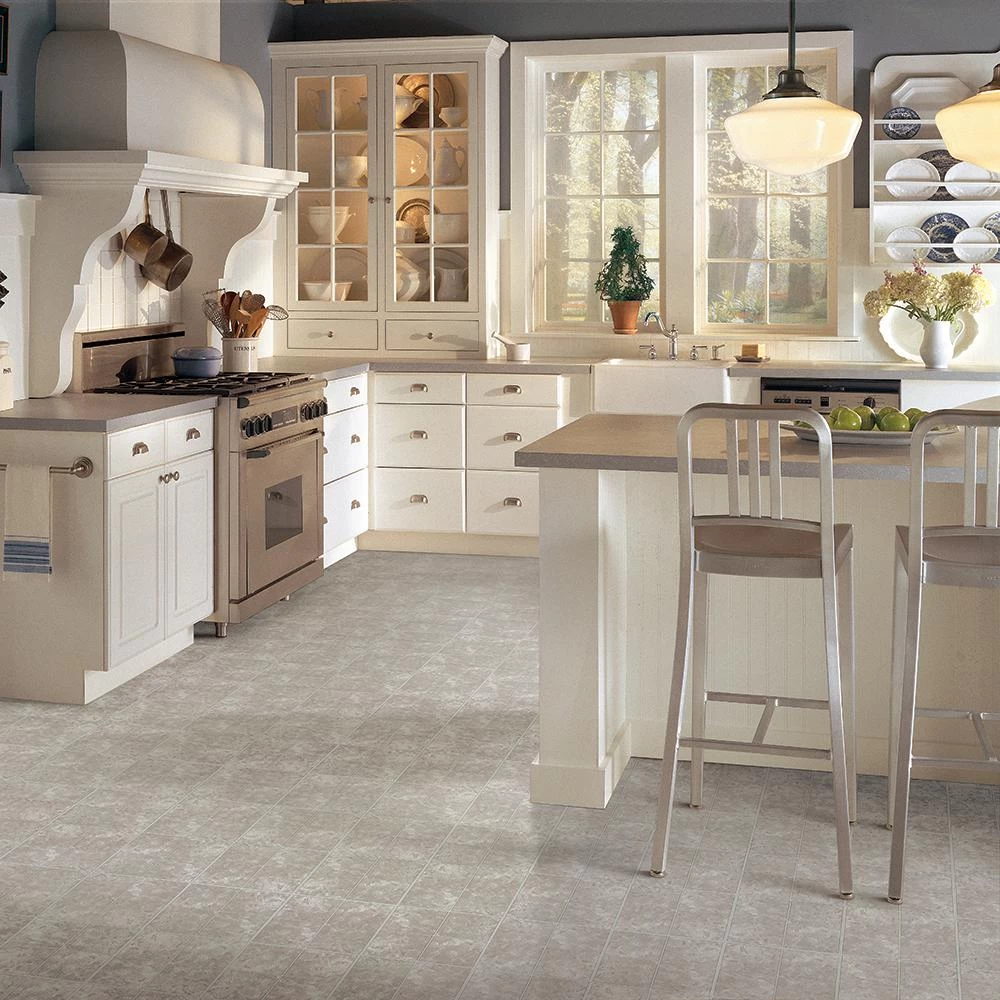 Armstrong Columbia Court White Taupe 12 In. X 12 In. Residential Peel And Stick Vinyl Tile Flooring (45 Sq. Ft. / Case) 2 Armstrong Columbia Court White Taupe 12 In. X 12 In. Residential Peel And Stick Vinyl Tile Flooring (45 Sq. Ft. / Case) - Image 2