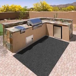 Heavy-Duty Ribbed Indoor/Outdoor Carpet With Rubber Marine Backing - Charcoal Black 6' X 10' - Several Sizes Available - Carpet Flooring For Patio, Porch, Deck, Boat, Basement Or Garage -Carpet Floor Shop 339d74d4 e781 41d6 8291 7438be95fe64 1.35459d166ad0630e96a176d31d5716cb 1800x1800