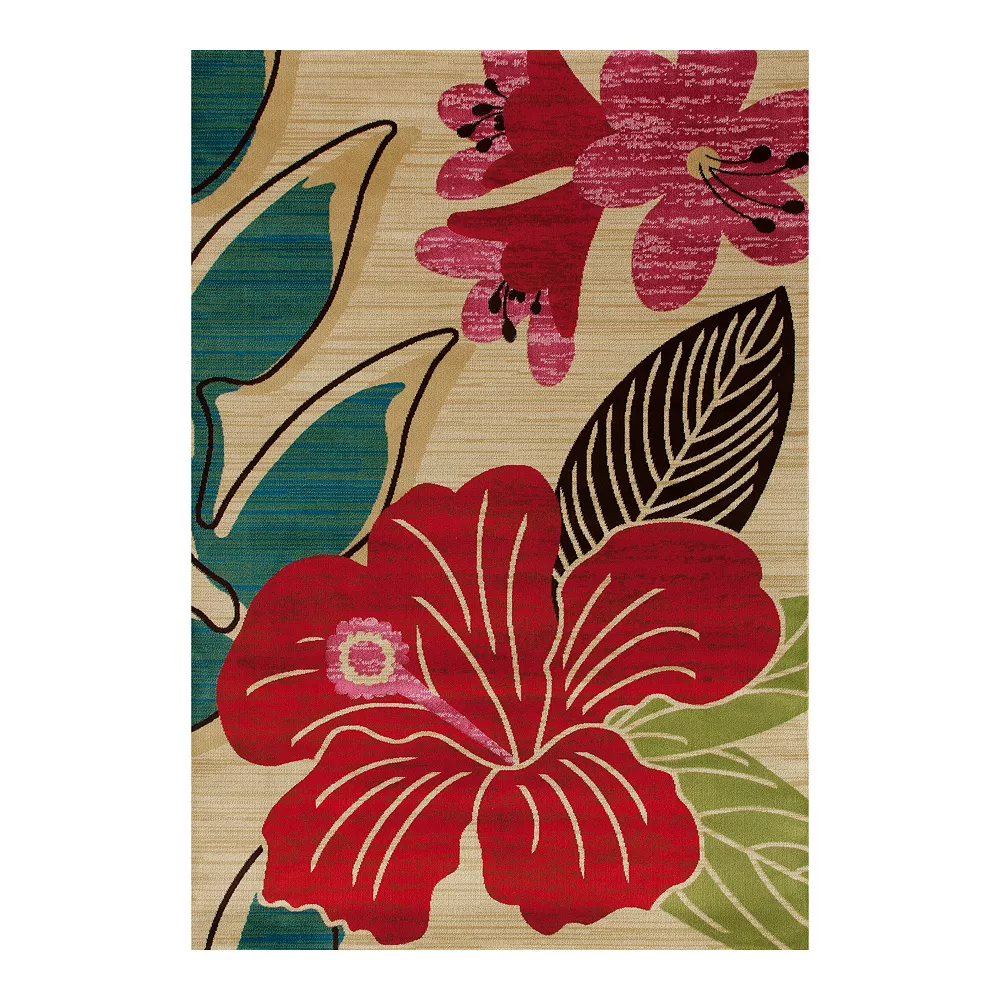 Art Carpet St. Croix Hibiscus Beige Indoor Outdoor Rug 1 Art Carpet St. Croix Hibiscus Beige Indoor Outdoor Rug