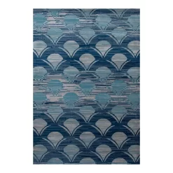 Art Carpet Oceanside Waves Blue Gray Indoor Outdoor Rug
