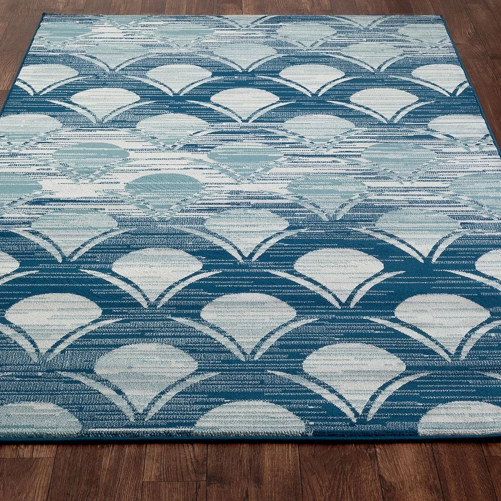 Art Carpet Oceanside Waves Blue Gray Indoor Outdoor Rug 3 Art Carpet Oceanside Waves Blue Gray Indoor Outdoor Rug - Image 3