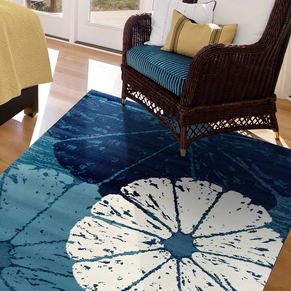 Art Carpet Oceanside Citrus Slice Blue Indoor Outdoor Rug 2 Art Carpet Oceanside Citrus Slice Blue Indoor Outdoor Rug - Image 2