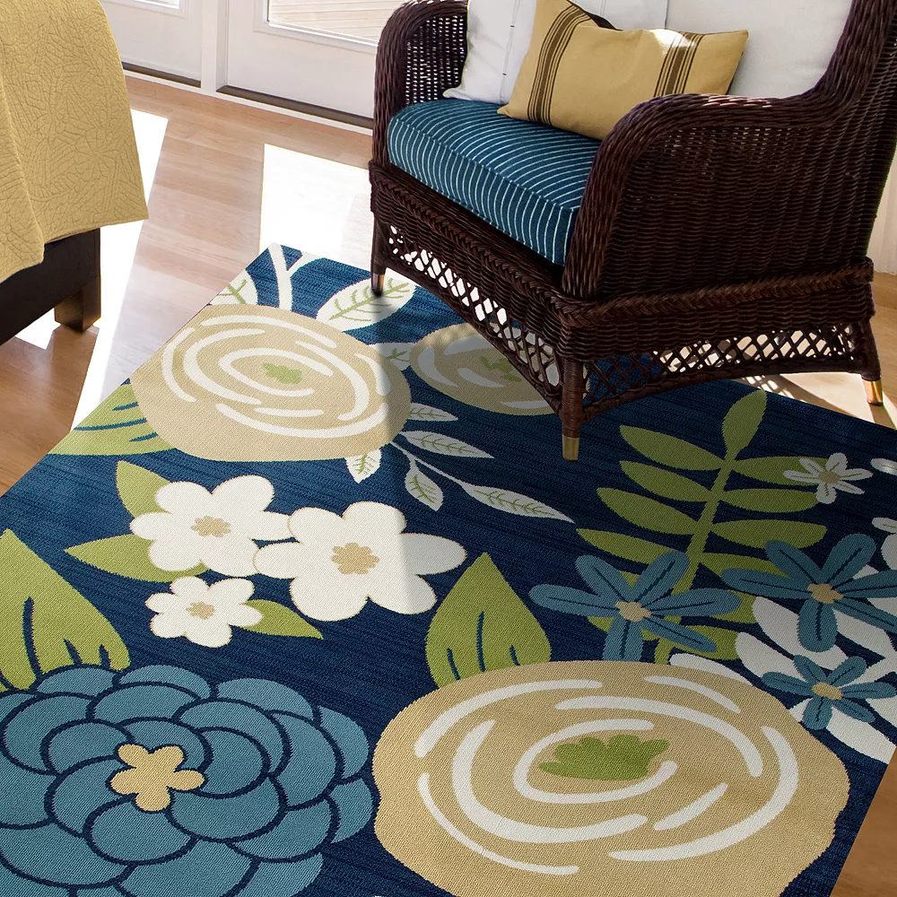 Art Carpet Oceanside Seaside Bouquet Blue Indoor Outdoor Rug 2 Art Carpet Oceanside Seaside Bouquet Blue Indoor Outdoor Rug - Image 2