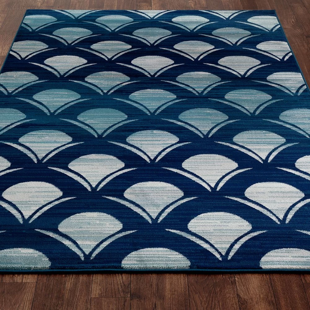 Art Carpet Oceanside Waves Navy Indoor Outdoor Rug 3 Art Carpet Oceanside Waves Navy Indoor Outdoor Rug - Image 3