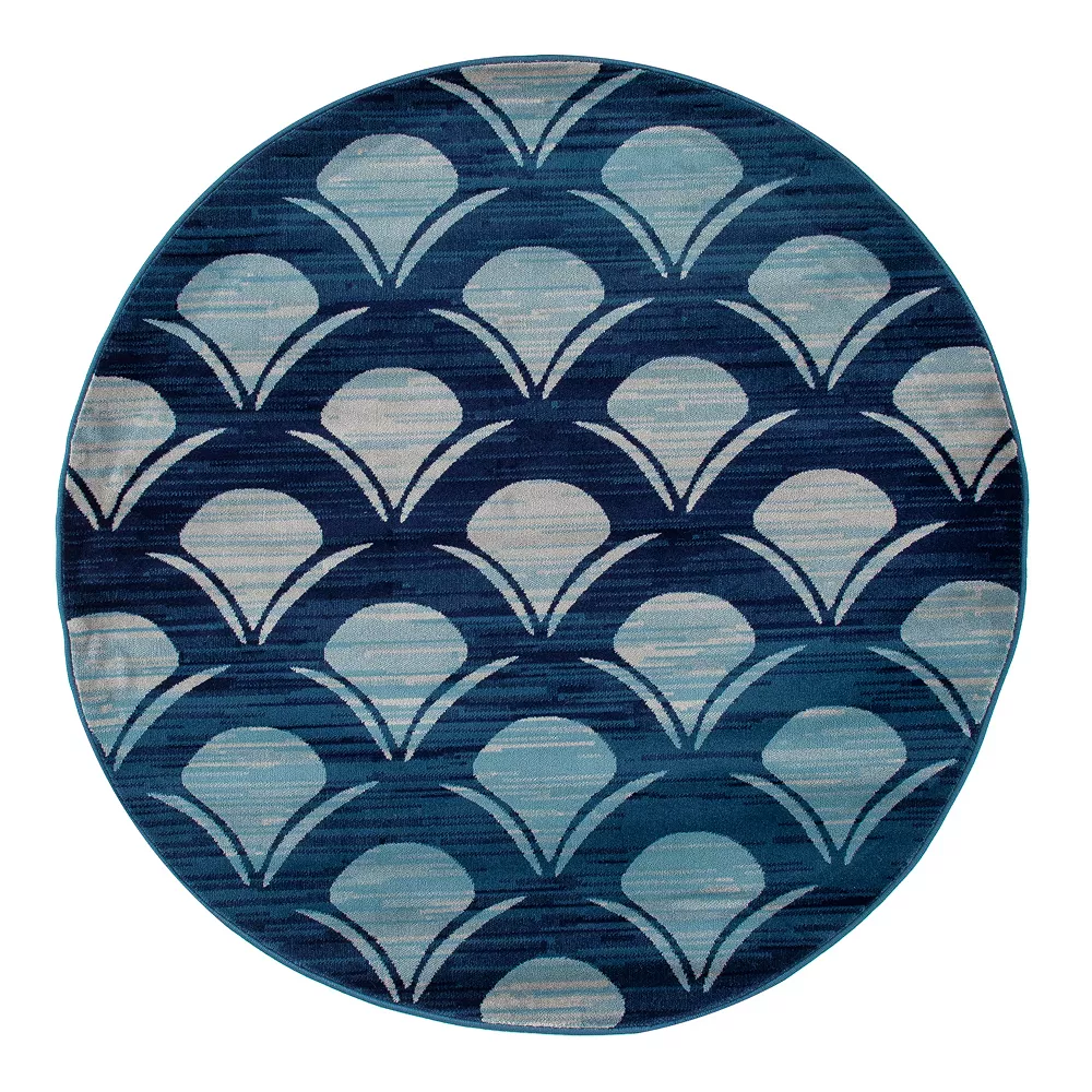 Art Carpet Oceanside Waves Navy Indoor Outdoor Rug 4 Art Carpet Oceanside Waves Navy Indoor Outdoor Rug - Image 4