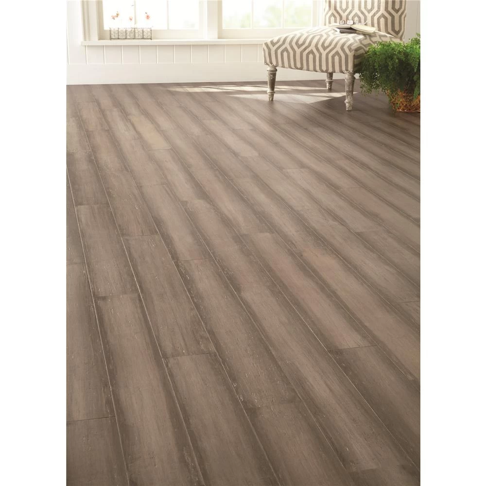 Home Decorators Collection Hand Scraped Strand Woven Light Taupe 3/8 In. T X 5-1/8 In. W X 36 In. L Engineered Click Bamboo Flooring 4 Home Decorators Collection Hand Scraped Strand Woven Light Taupe 3/8 In. T X 5-1/8 In. W X 36 In. L Engineered Click Bamboo Flooring - Image 4
