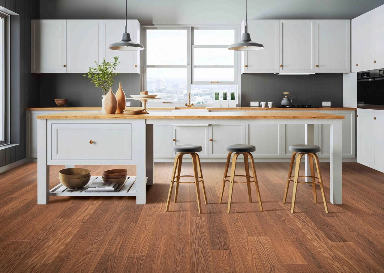 Mohawk RevWood Plus Sterlington CDL46-03 Smooth Amber Oak 5-1/4" X 47-1/4" 8 MM Laminate Flooring 1 Mohawk RevWood Plus Sterlington CDL46-03 Smooth Amber Oak 5-1/4" X 47-1/4" 8 MM Laminate Flooring