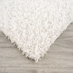 L'baiet Modern Indoor Rectangular Carpet, Pad, Mat Jenny White Shag 5' X 7' Rug 7 L'baiet Modern Indoor Rectangular Carpet, Pad, Mat Jenny White Shag 5' X 7' Rug -Carpet Floor Shop 5613824 ALT3