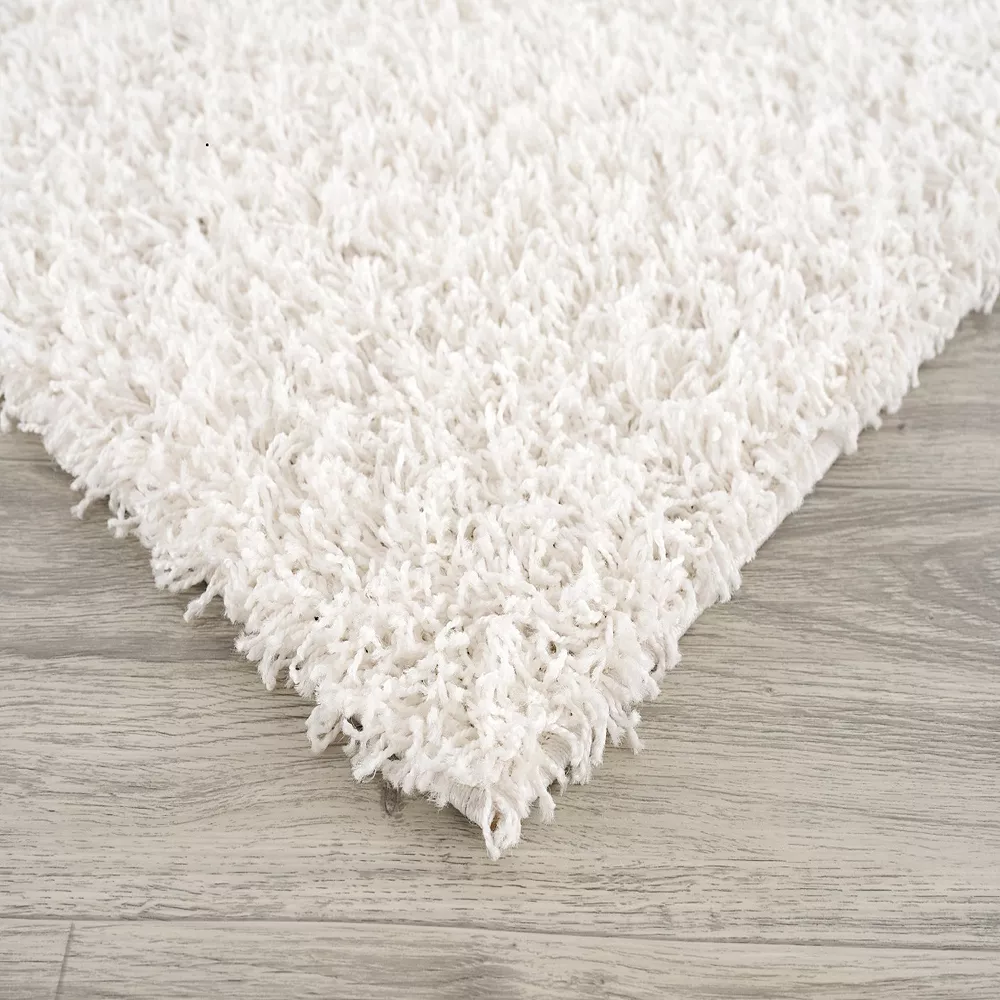 L'baiet Modern Indoor Rectangular Carpet, Pad, Mat Jenny White Shag 5' X 7' Rug 4 L'baiet Modern Indoor Rectangular Carpet, Pad, Mat Jenny White Shag 5' X 7' Rug - Image 4