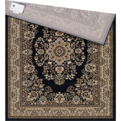 L'baiet Modern Indoor Rectangular Carpet, Pad, Mat Madeleine Black Oriental 8' X 10' Rug -Carpet Floor Shop 5613827 ALT2