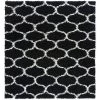 L'baiet Modern Indoor Rectangular Carpet, Pad, Mat Caylee Black Shag 4' X 6' Rug