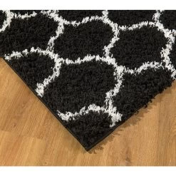 L'baiet Modern Indoor Rectangular Carpet, Pad, Mat Caylee Black Shag 4' X 6' Rug 5 L'baiet Modern Indoor Rectangular Carpet, Pad, Mat Caylee Black Shag 4' X 6' Rug -Carpet Floor Shop 5613838 ALT3