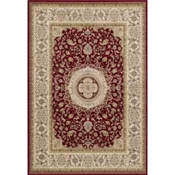L'baiet Modern Indoor Rectangular Carpet, Pad, Mat Layla Red Oriental 8' X 10' Rug