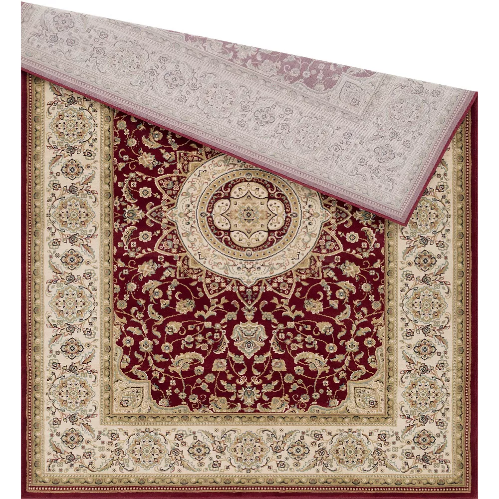 L'baiet Modern Indoor Rectangular Carpet, Pad, Mat Layla Red Oriental 8' X 10' Rug 3 L'baiet Modern Indoor Rectangular Carpet, Pad, Mat Layla Red Oriental 8' X 10' Rug - Image 3