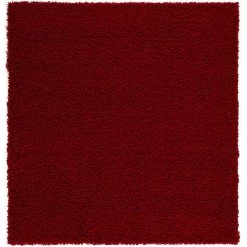 L'baiet Modern Indoor Rectangular Carpet, Pad, Mat Livia Red Shag 2' X 6' Rug