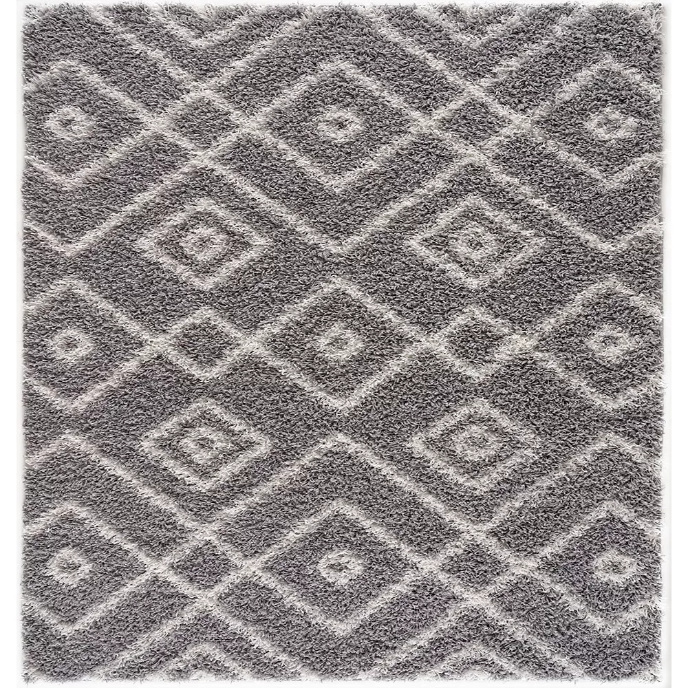 L'baiet Modern Indoor Rectangular Carpet, Pad, Mat Myra Grey Shag 2' X 3' Rug 1 L'baiet Modern Indoor Rectangular Carpet, Pad, Mat Myra Grey Shag 2' X 3' Rug