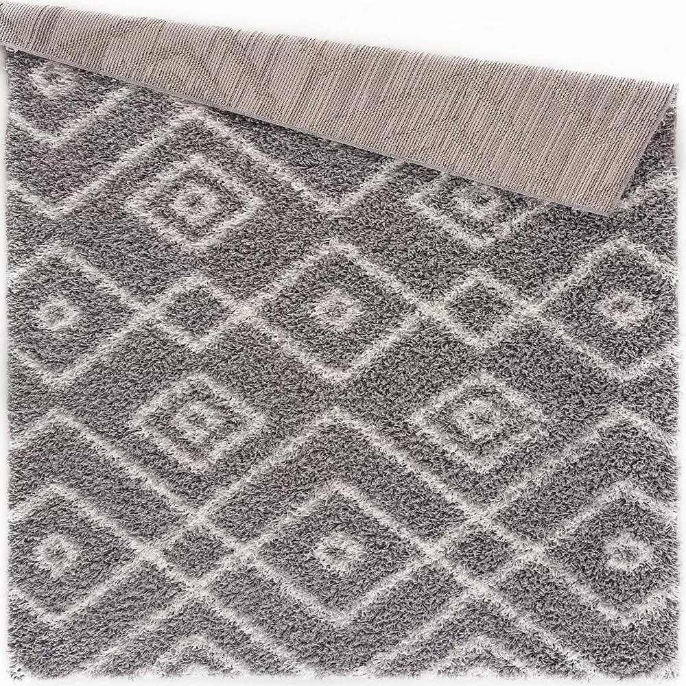 L'baiet Modern Indoor Rectangular Carpet, Pad, Mat Myra Grey Shag 2' X 3' Rug 3 L'baiet Modern Indoor Rectangular Carpet, Pad, Mat Myra Grey Shag 2' X 3' Rug - Image 3