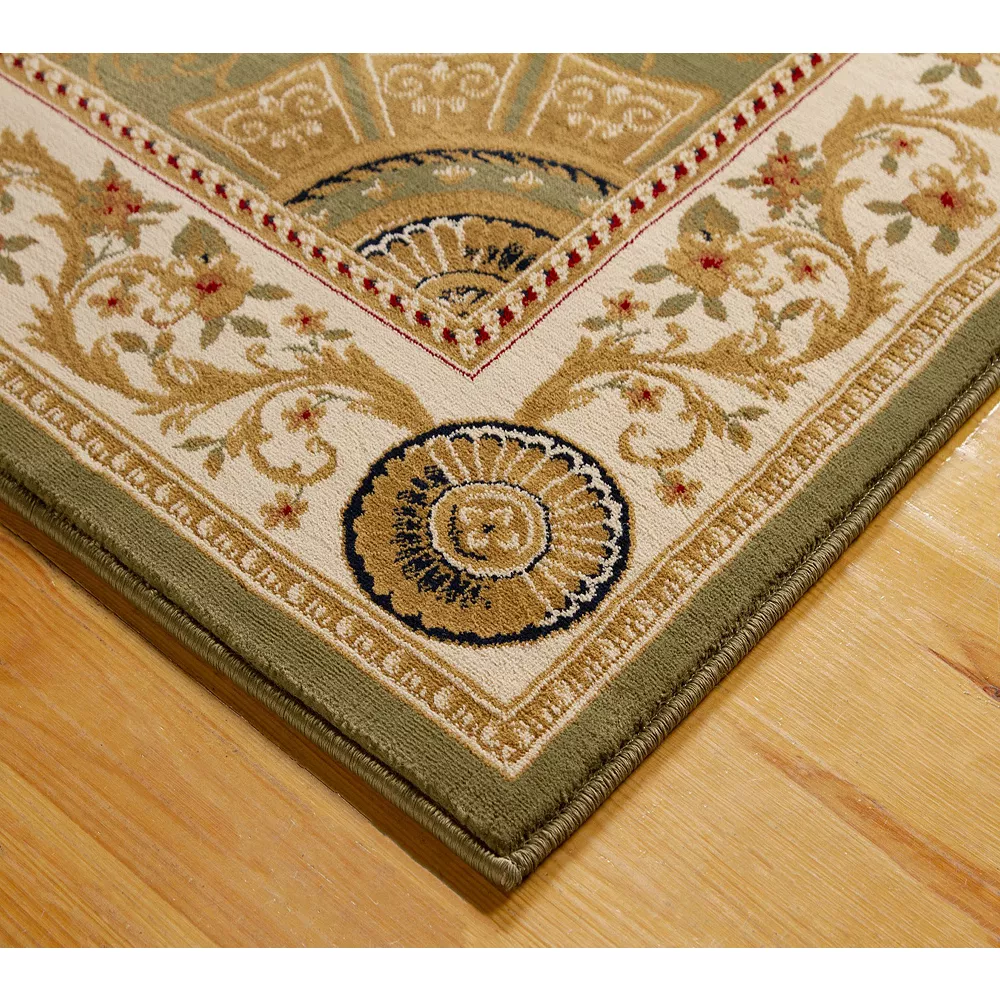 L'baiet Modern Indoor Rectangular Carpet, Pad, Mat Serilda Green Oriental 4' X 6' Rug 4 L'baiet Modern Indoor Rectangular Carpet, Pad, Mat Serilda Green Oriental 4' X 6' Rug - Image 4