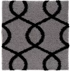 L'baiet Modern Indoor Rectangular Carpet, Pad, Mat Bianca Grey Shag 5' X 7' Rug