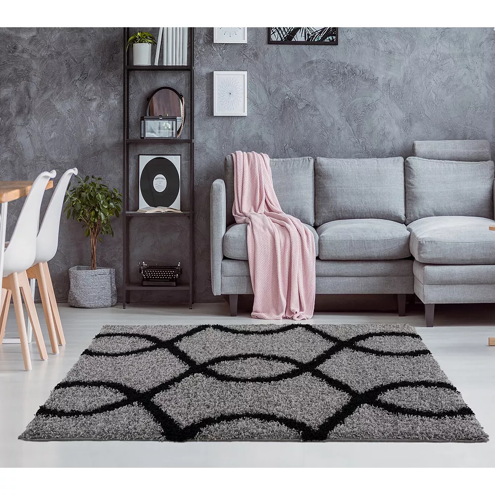 L'baiet Modern Indoor Rectangular Carpet, Pad, Mat Bianca Grey Shag 5' X 7' Rug 2 L'baiet Modern Indoor Rectangular Carpet, Pad, Mat Bianca Grey Shag 5' X 7' Rug - Image 2