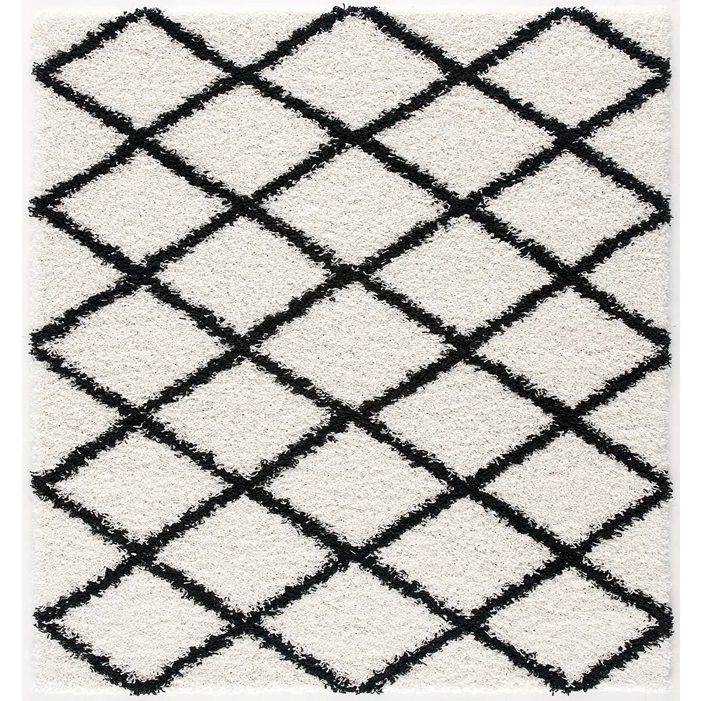 L'baiet Modern Indoor Rectangular Carpet, Pad, Mat Halle White Shag 8' X 10' Rug 1 L'baiet Modern Indoor Rectangular Carpet, Pad, Mat Halle White Shag 8' X 10' Rug