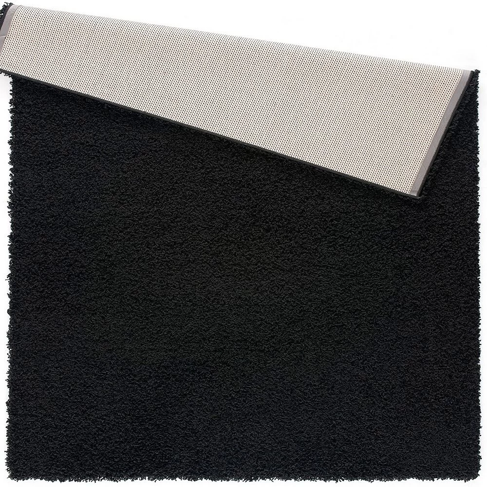 L'baiet Modern Indoor Rectangular Carpet, Pad, Mat Alora Black Shag 2' X 3' Rug 3 L'baiet Modern Indoor Rectangular Carpet, Pad, Mat Alora Black Shag 2' X 3' Rug - Image 3