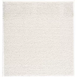L'baiet Modern Indoor Rectangular Carpet, Pad, Mat Jenny White Shag 8' X 10' Rug