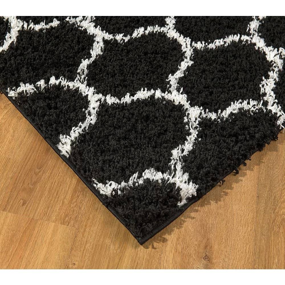 L'baiet Modern Indoor Rectangular Carpet, Pad, Mat Caylee Black Shag 8' X 10' Rug 2 L'baiet Modern Indoor Rectangular Carpet, Pad, Mat Caylee Black Shag 8' X 10' Rug - Image 2