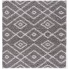 L'baiet Modern Indoor Rectangular Carpet, Pad, Mat Myra Grey Shag 5' X 7' Rug