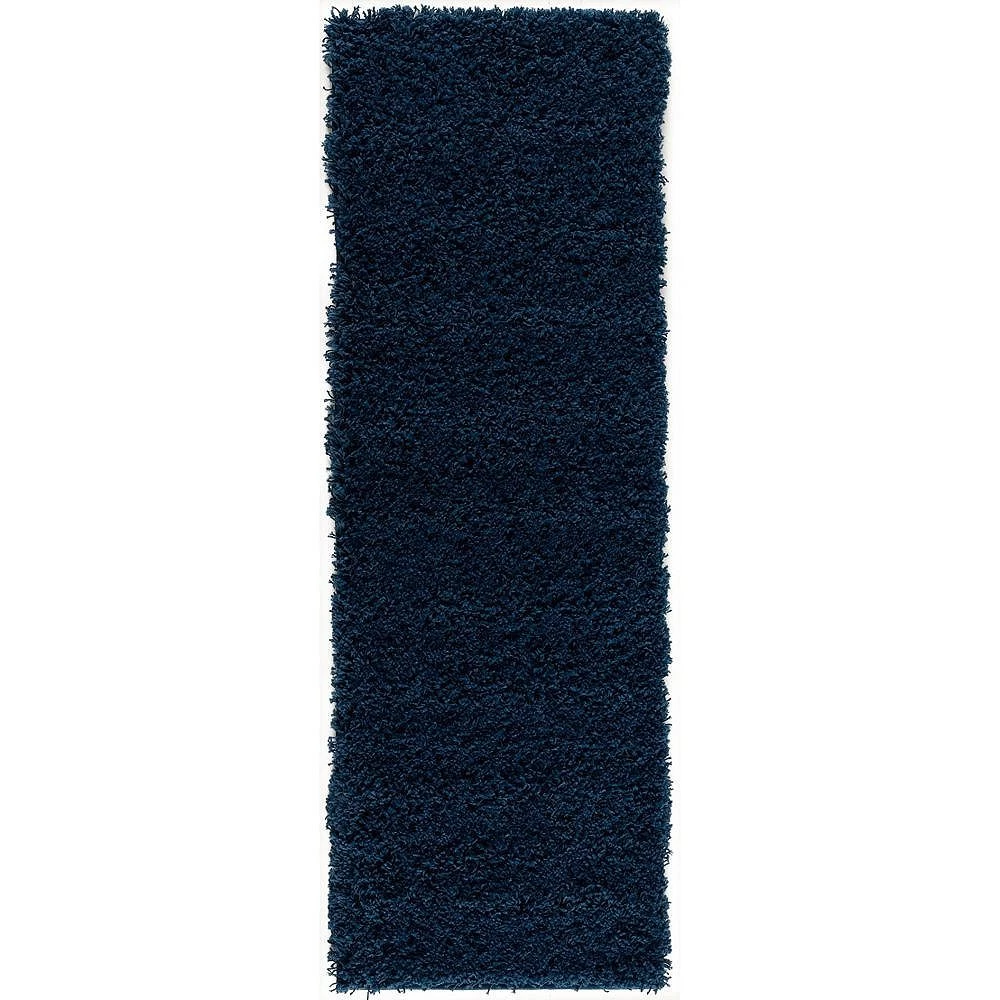 L'baiet Modern Indoor Rectangular Carpet, Pad, Mat Josie Navy Shag 2' X 6' Rug 2 L'baiet Modern Indoor Rectangular Carpet, Pad, Mat Josie Navy Shag 2' X 6' Rug - Image 2