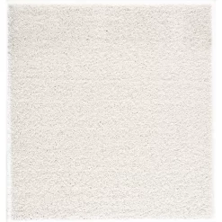L'baiet Modern Indoor Rectangular Carpet, Pad, Mat Jenny White Shag 2' X 6' Rug