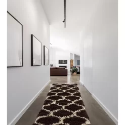 L'baiet Modern Indoor Rectangular Carpet, Pad, Mat Anabelle Brown Shag 2' X 6' Rug 7 L'baiet Modern Indoor Rectangular Carpet, Pad, Mat Anabelle Brown Shag 2' X 6' Rug -Carpet Floor Shop 5613921 ALT3