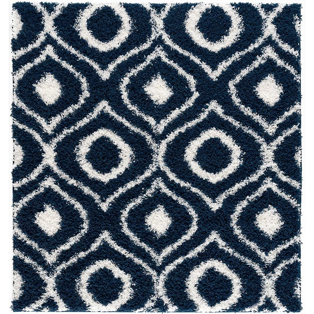 L'baiet Modern Indoor Rectangular Carpet, Pad, Mat Laylin Navy Shag 2' X 6' Rug 1 L'baiet Modern Indoor Rectangular Carpet, Pad, Mat Laylin Navy Shag 2' X 6' Rug