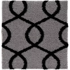L'baiet Modern Indoor Rectangular Carpet, Pad, Mat Bianca Grey Shag 2' X 3' Rug