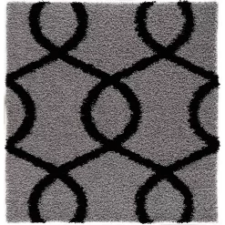 L'baiet Modern Indoor Rectangular Carpet, Pad, Mat Bianca Grey Shag 2' X 6' Rug