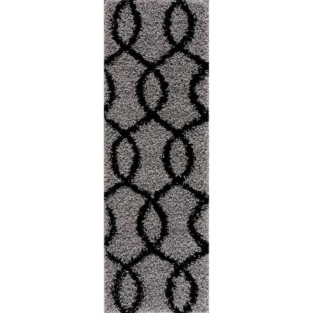 L'baiet Modern Indoor Rectangular Carpet, Pad, Mat Bianca Grey Shag 2' X 6' Rug 2 L'baiet Modern Indoor Rectangular Carpet, Pad, Mat Bianca Grey Shag 2' X 6' Rug - Image 2
