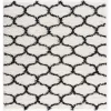 L'baiet Modern Indoor Rectangular Carpet, Pad, Mat Desiree White Shag 2' X 3' Rug