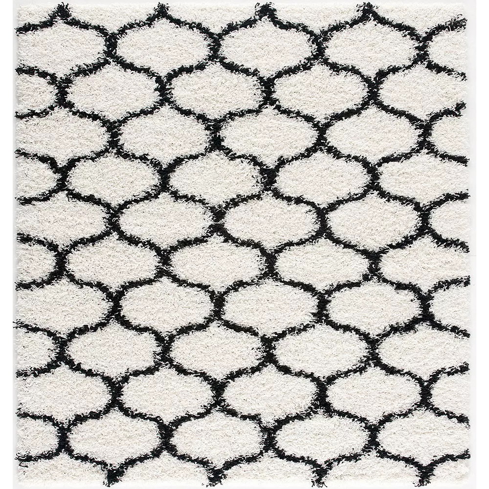 L'baiet Modern Indoor Rectangular Carpet, Pad, Mat Desiree White Shag 2' X 3' Rug 1 L'baiet Modern Indoor Rectangular Carpet, Pad, Mat Desiree White Shag 2' X 3' Rug