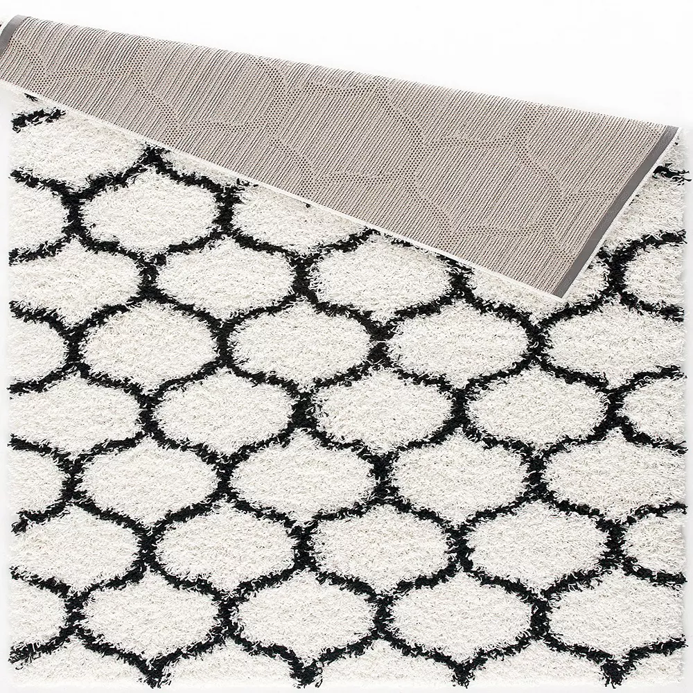L'baiet Modern Indoor Rectangular Carpet, Pad, Mat Desiree White Shag 2' X 3' Rug 3 L'baiet Modern Indoor Rectangular Carpet, Pad, Mat Desiree White Shag 2' X 3' Rug - Image 3