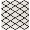 L'baiet Modern Indoor Rectangular Carpet, Pad, Mat Halle White Shag 2' X 6' Rug