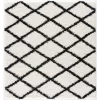 L'baiet Modern Indoor Rectangular Carpet, Pad, Mat Halle White Shag 5' X 7' Rug