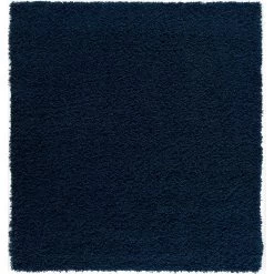 L'baiet Modern Indoor Rectangular Carpet, Pad, Mat Josie Navy Shag 5' X 7' Rug