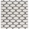 L'baiet Modern Indoor Rectangular Carpet, Pad, Mat Desiree White Shag 2' X 6' Rug