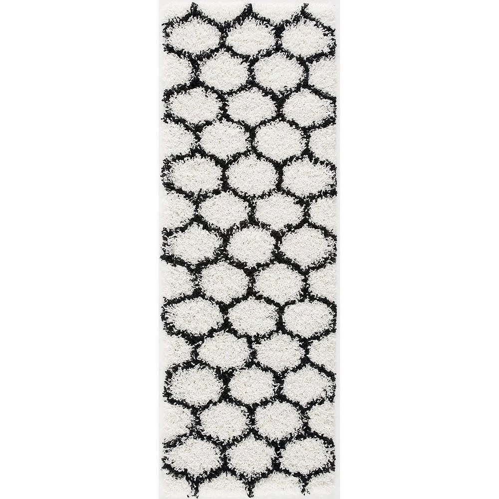 L'baiet Modern Indoor Rectangular Carpet, Pad, Mat Desiree White Shag 2' X 6' Rug 2 L'baiet Modern Indoor Rectangular Carpet, Pad, Mat Desiree White Shag 2' X 6' Rug - Image 2