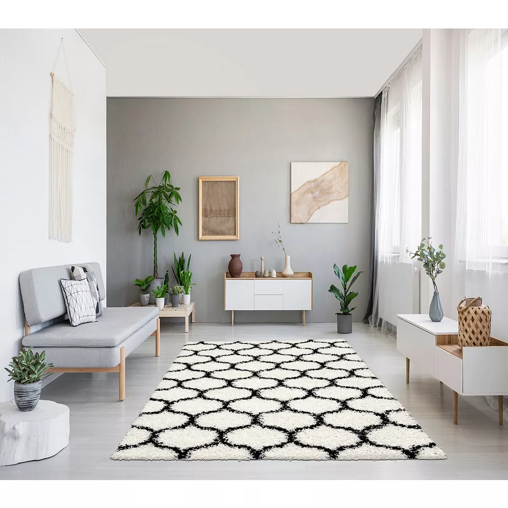 L'baiet Modern Indoor Rectangular Carpet, Pad, Mat Desiree White Shag 2' X 6' Rug 3 L'baiet Modern Indoor Rectangular Carpet, Pad, Mat Desiree White Shag 2' X 6' Rug - Image 3
