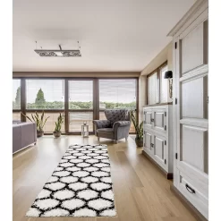 L'baiet Modern Indoor Rectangular Carpet, Pad, Mat Desiree White Shag 2' X 6' Rug 7 L'baiet Modern Indoor Rectangular Carpet, Pad, Mat Desiree White Shag 2' X 6' Rug -Carpet Floor Shop 5623449 ALT3